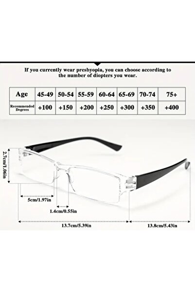 lenzio Stylish Lightweight Rimless Design Magnifying Glass Blue Light Protection Screen Book Reading Glasses