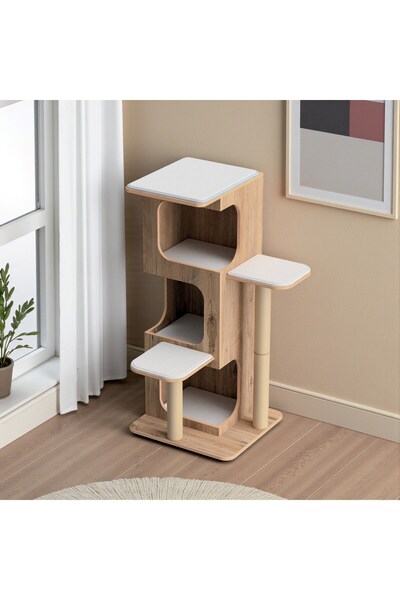 Patihomes Pro Layered Cat Scratching Play House - 3 Slots - 18mm Mdf - with Cushion
