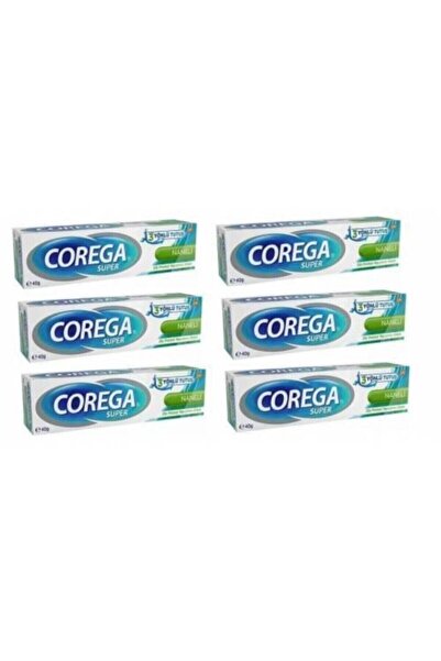 Corega Süper Protez Yapıştırıcı Naneli Krem 40 gr 6 Adet