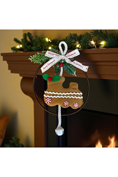 madamina Ornament pentru ușă cu inel cu trenă cu tematică de Crăciun, cu desi...