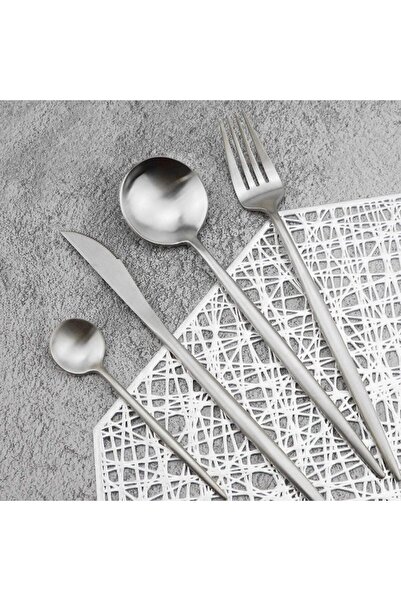 awwaline 24-piece Portuguese-style cutlery set, awwaline, silver, stainless steel