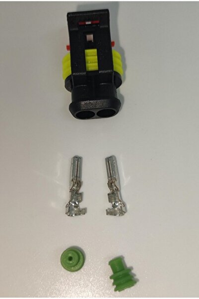 TE Connectivity Set conector cablu Superseal 1.5 mama mufa 2 pin 2 pini inclusi + 2 garnituri incluse IP67 TE Connec