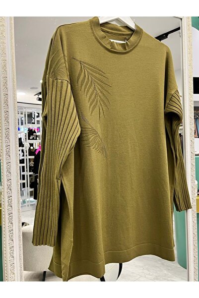 MRM MERAM BUTİK Adn Palmier Mercerized Tunic - Oil Green - 2
