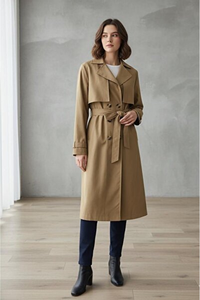 LARA MODA TRENÇ KUMAŞ ŞIK TRENÇKOT