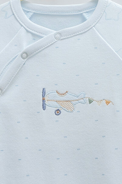 Caramell 100% Cotton Baby Boy Romper with Side Snaps – 0-9 Months