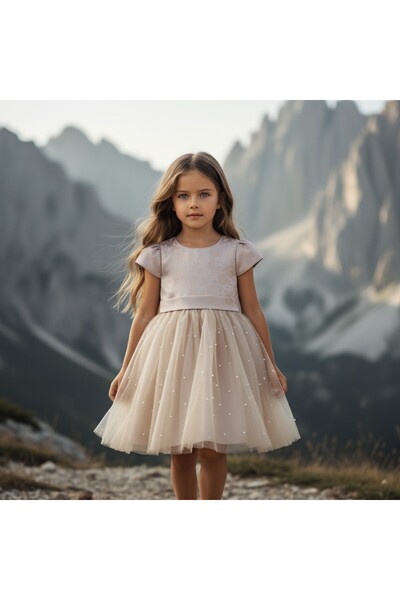 FESSHERA KİDS Φόρεμα για κορίτσια Φόρεμα ειδικής περίστασης και πάρτι Μοντέλο Princess Βραδινό φόρεμα με λεπτομέρεια στην πλάτη και φιόγκο