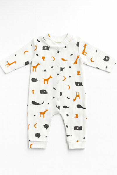 OMY 100% Cotton 3-6-9 Months Patterned Jumpsuit & Hospital Release Newborn Printed Jumpsuit Extra Comfort 88013