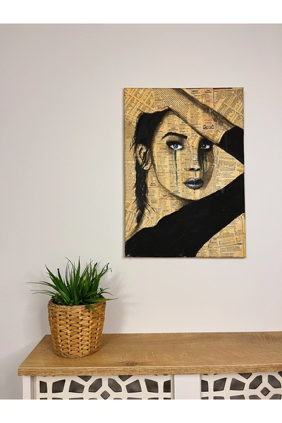 Arties Concept Dekoratif Bohem Tablo - El Yapımı Kadın Figürlü Tablo