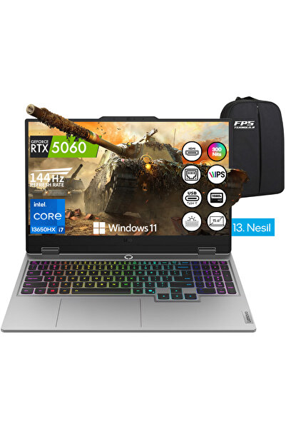 LENOVO LOQ İ7-13650HX RTX5060 100W 24GB RAM 2TB SSD 15.6" FHD IPS 144Hz W11 T...