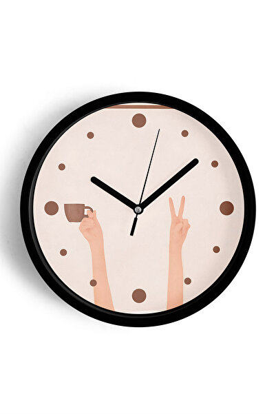 JHAAR Ceas de perete cu design modern Soyut Good Morning Coffee - 25 cm - Car...