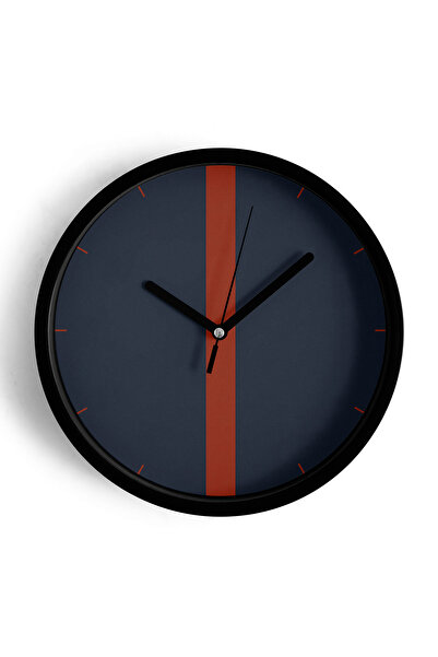 JHAAR ساعة حائط بتصميم عصري - 42 سم - هيكل أسود مع زجاج أمامي - آلية صامتة