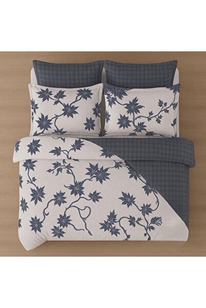 Casa Pucioasa Fine Cotton Bed Linen 6 Pieces - Casa Pucioasa, Blue Floral Pattern