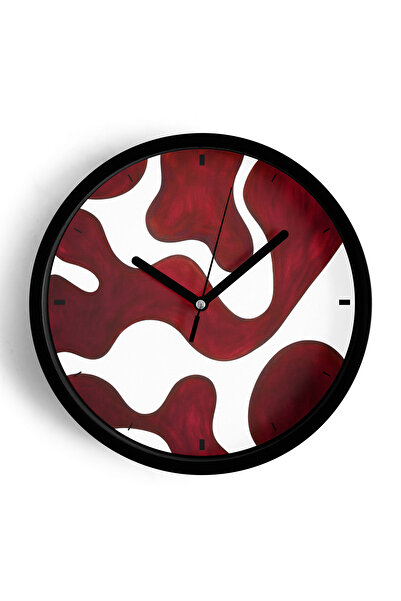 JHAAR Abstract - Ceas de perete modern boem - 30cm - Carcasă neagră cu sticlă...