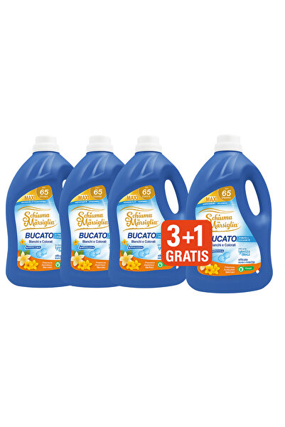 Schiuma di Marsiglia Promo Package 3+1 Free – Arancio e Narciso Laundry Detergent, 4 x 65 Washes, 5L