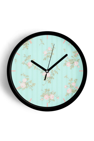 JHAAR Ceas de perete modern cu tematică florală abstractă - 35 cm - Carcasă n...