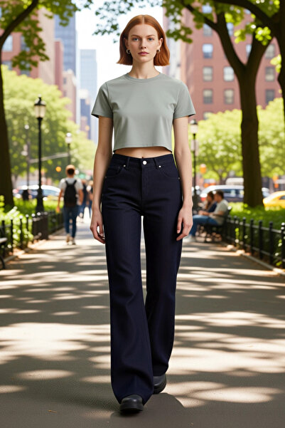 PayBuy Dark Jacquard Textured High Waist Wide Leg Women's Pants Functional Durable Quality Stylish