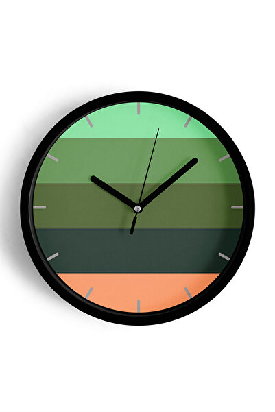 JHAAR Ceas de perete cu design modern și linii decorative - 30 cm - Carcasă n...