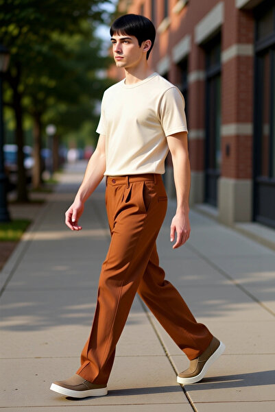 PayBuy Men's Anthracite Pleated Baggy Fit Fabric Trousers Functional Durable Quality Comfortable Stylish