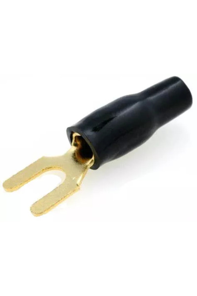 ACV Papuc Terminal tip furca 5mm2 M4 aurit izolat negru 30.4440-03