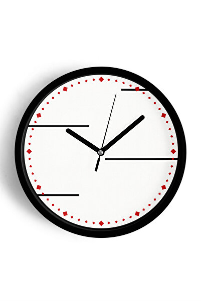 JHAAR Ceas de perete cu design modern - 25 cm - Carcasă neagră cu sticlă fron...