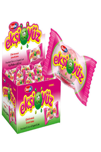 Saadet Ekşiyüz علكة بنكهة الفراولة من إكسي يوز 4.2 جرام * 100 قطعة