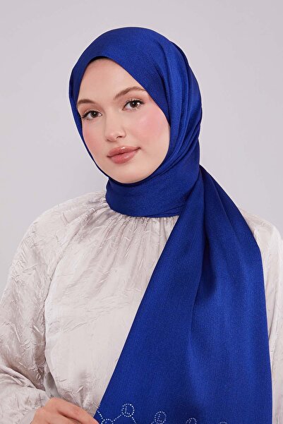 Levidor Blue Hexagon Pattern Diamond Shawl