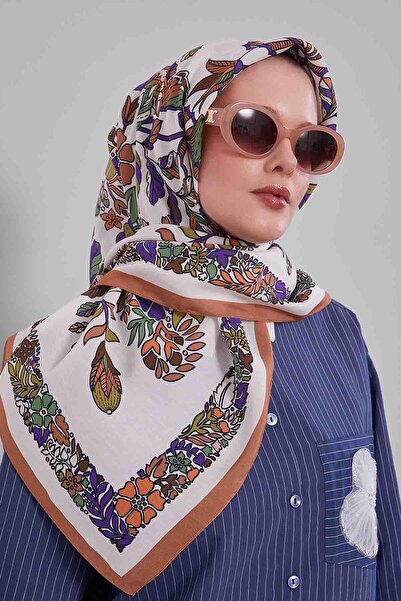 Levidor وشاح هالة بنمط أوراق زهرة البلاط