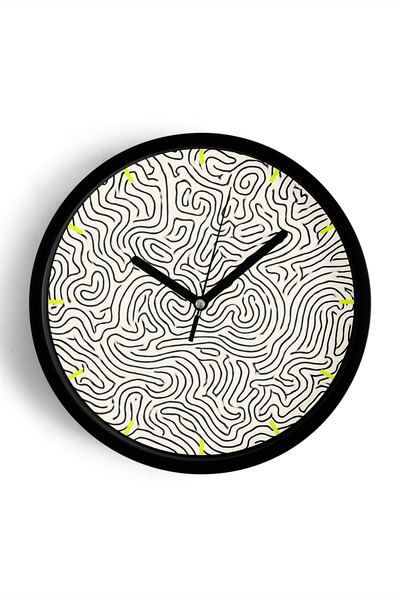 JHAAR Ceas de perete cu design modern - 25 cm - Carcasă neagră cu sticlă fron...