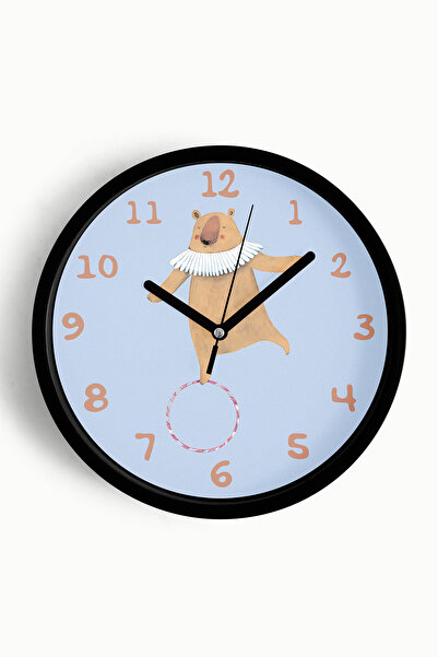 JHAAR Ceas de perete pentru camera copiilor cu ursuleț drăguț - 42 cm - Carca...