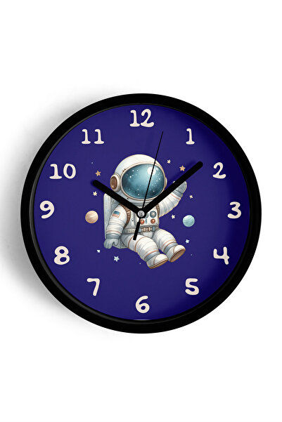 JHAAR Ceas de perete modern pentru camera copiilor, cu design de astronaut - ...