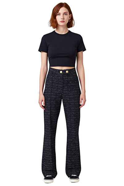 PayBuy Women's Tweed Patterned Flare Knitted Pants Functional Durable Quality Comfortable Aesthetic Stylish