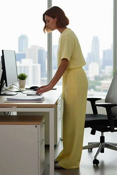 PayBuy Women's Linen Look Wide Leg Pants Functional Durable Quality Comfortable Aesthetic Stylish