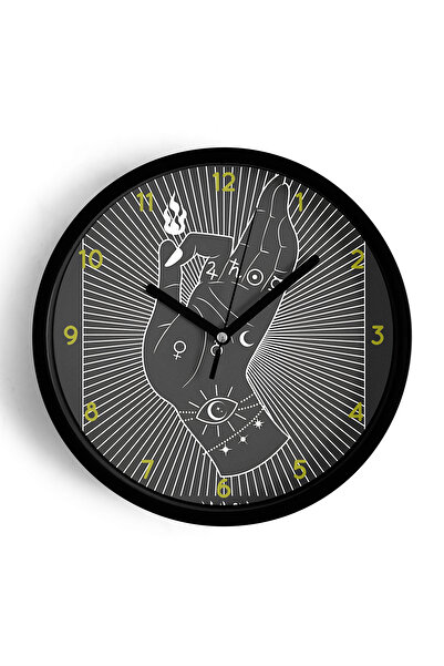 JHAAR ساعة حائط عصرية بتصميم ساحر - 35 سم - هيكل أسود مع زجاج أمامي - آلية صامتة