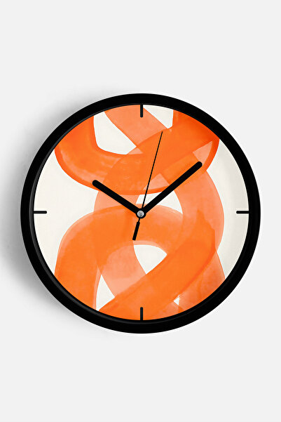 JHAAR ساعة حائط حديثة بتصميم تجريدي - 25 سم - هيكل أسود مع زجاج أمامي - آلية ...