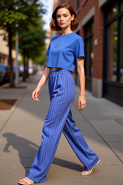 PayBuy Women's High Waist Textured Wide Leg Pants Functional Durable Quality Comfortable Modern