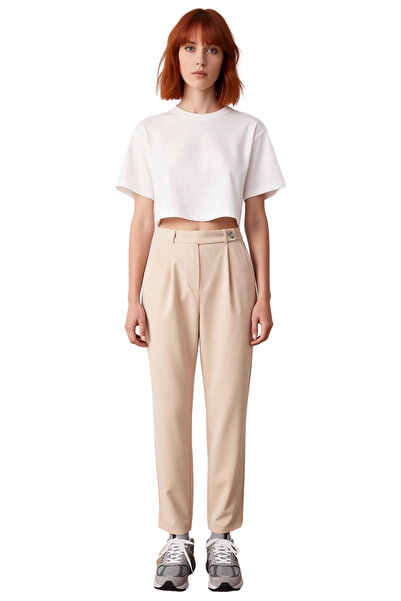 PayBuy Women's Cigarette Woven Fabric Pants High Waist Functional Durable Quality Comfortable Stylish