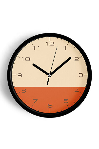 JHAAR Ceas de perete cu design modern - 30 cm - Carcasă neagră cu sticlă fron...