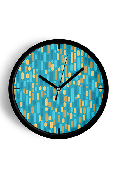 JHAAR Ceas de perete cu design modern - 30 cm - Carcasă neagră cu sticlă fron...