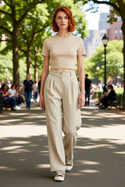 PayBuy Women's Wide Leg Pleated Woven Trousers Functional Durable Quality Comfortable Aesthetic Sports