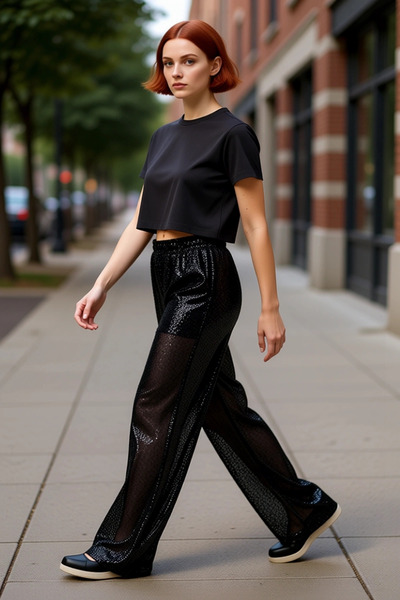 PayBuy Women's Sequined Wide Leg Pants Stylish Party Wear Functional Durable Quality Comfortable Sports