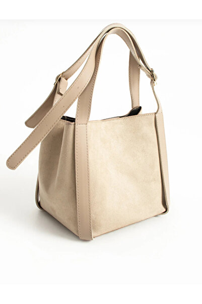 mèche atelier since 2024 Women's Suede Hand and Shoulder Bag Cream