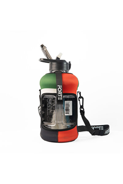 FORTE 2.2L (74oz) Large BPA-Free Plastic Water Bottle with Sleeve