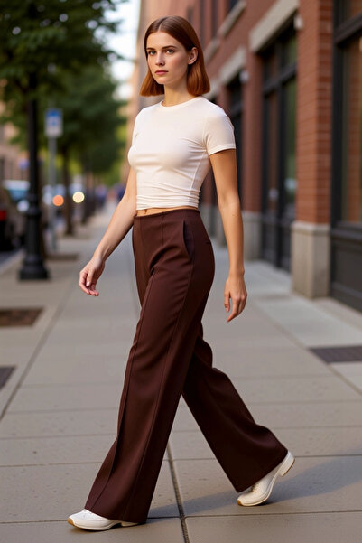 PayBuy Women's Interlock Wide Cut Pants Functional Durable Quality Comfortable Aesthetic Modern