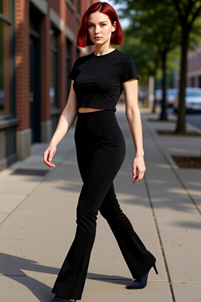 PayBuy Women's High Waist Flare Fit Interlock Leggings Pants Functional Durable Quality Comfortable Stylish