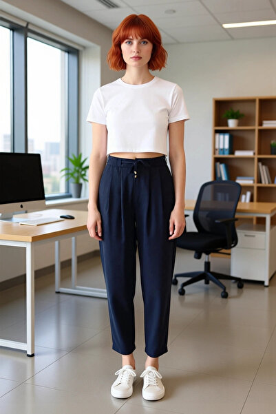 PayBuy Women's Khaki High Waist Harem Cut Lace-Up Pants Functional Durable Quality Aesthetic