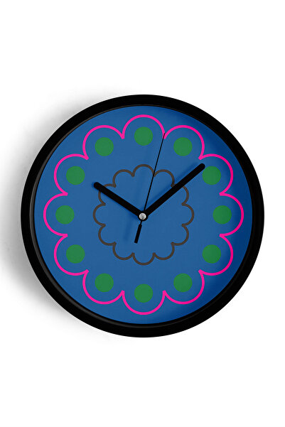 JHAAR ساعة حائط حديثة بتصميم هندسي - 30 سم - هيكل أسود مع واجهة زجاجية - آلية...