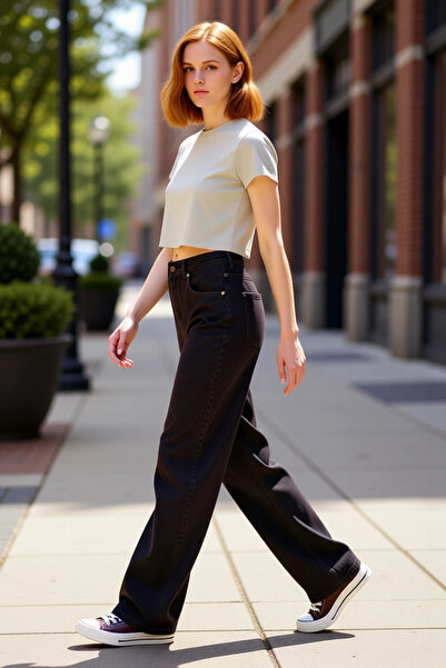 PayBuy Women's High Waist Wide Leg Denim Pants Functional Durable Quality Comfortable Aesthetic