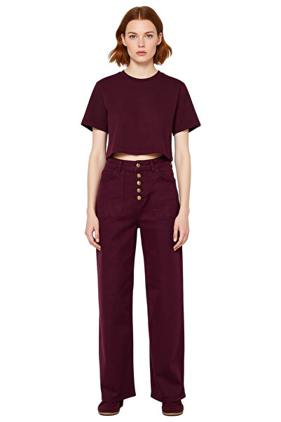 PayBuy Women's Wide Leg Buttoned High Waist Jeans Functional Durable Quality Comfortable Stylish