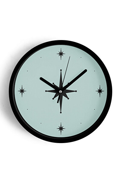 JHAAR Ceas de perete cu design modern - 25 cm - Carcasă neagră cu sticlă fron...