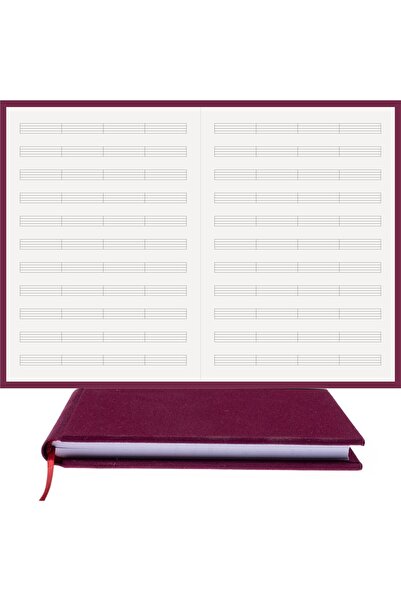 BİDEFTER Music Notebook (Unlined - Dotted) 100% Handmade, Hand Stitched – Viscose Fabric Binding - A/4
